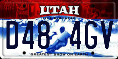UT license plate D484GV