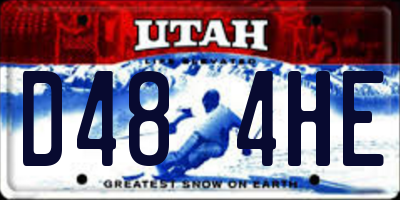 UT license plate D484HE