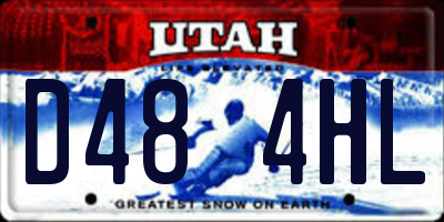 UT license plate D484HL