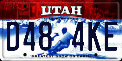 UT license plate D484KE