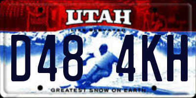 UT license plate D484KH