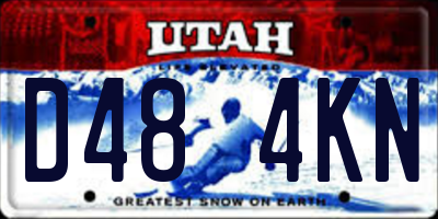 UT license plate D484KN