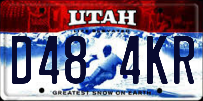UT license plate D484KR