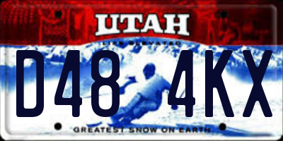 UT license plate D484KX