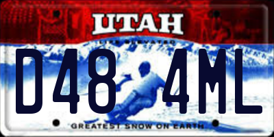 UT license plate D484ML