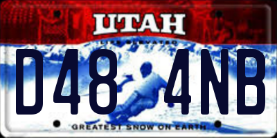 UT license plate D484NB