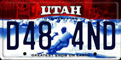UT license plate D484ND