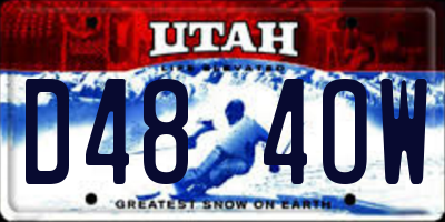 UT license plate D484OW