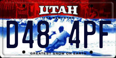 UT license plate D484PF