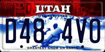 UT license plate D484VO