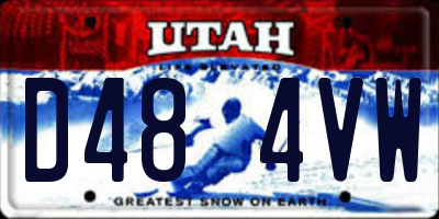 UT license plate D484VW