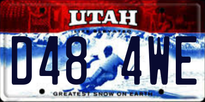 UT license plate D484WE