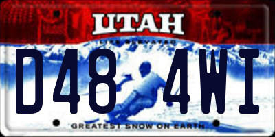UT license plate D484WI