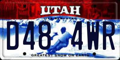 UT license plate D484WR