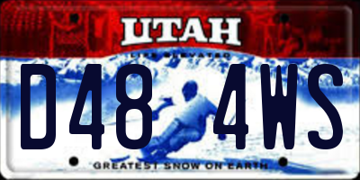 UT license plate D484WS