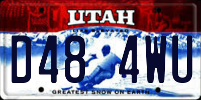 UT license plate D484WU