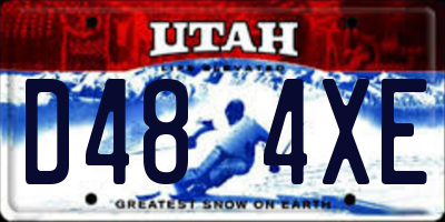 UT license plate D484XE