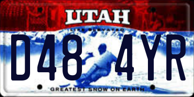 UT license plate D484YR