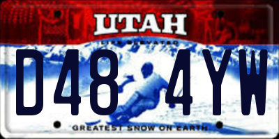 UT license plate D484YW