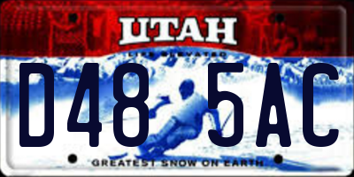 UT license plate D485AC