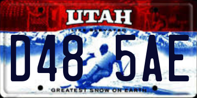 UT license plate D485AE