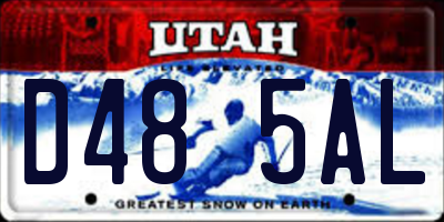 UT license plate D485AL