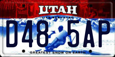 UT license plate D485AP
