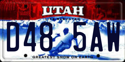 UT license plate D485AW