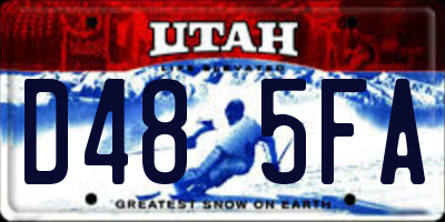 UT license plate D485FA