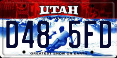 UT license plate D485FD