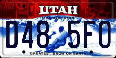 UT license plate D485FO