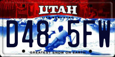 UT license plate D485FW