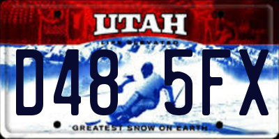 UT license plate D485FX