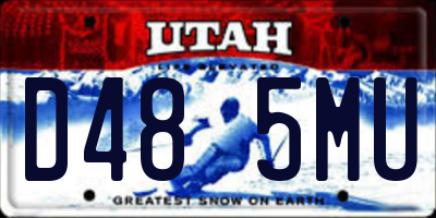 UT license plate D485MU