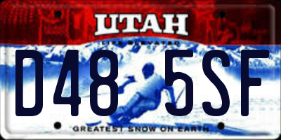UT license plate D485SF