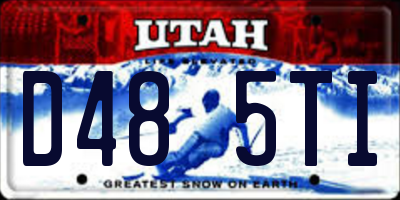 UT license plate D485TI