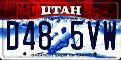 UT license plate D485VW
