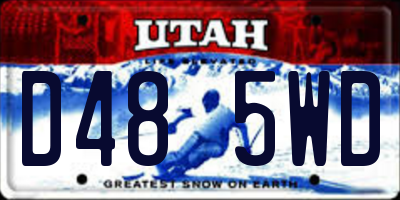 UT license plate D485WD