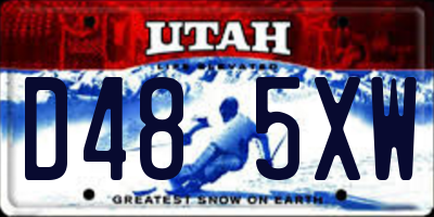 UT license plate D485XW