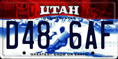 UT license plate D486AF