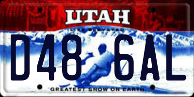 UT license plate D486AL