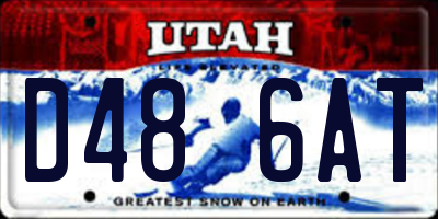 UT license plate D486AT