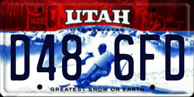 UT license plate D486FD