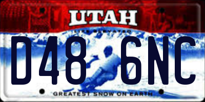 UT license plate D486NC