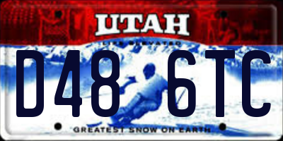 UT license plate D486TC