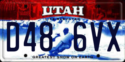 UT license plate D486VX