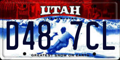 UT license plate D487CL