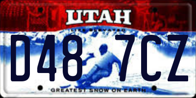 UT license plate D487CZ