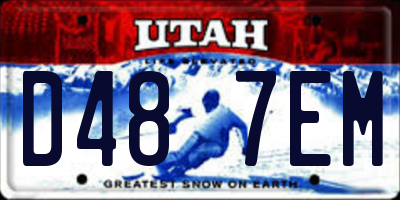 UT license plate D487EM