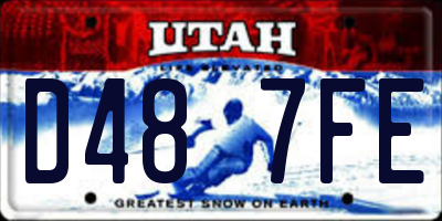 UT license plate D487FE